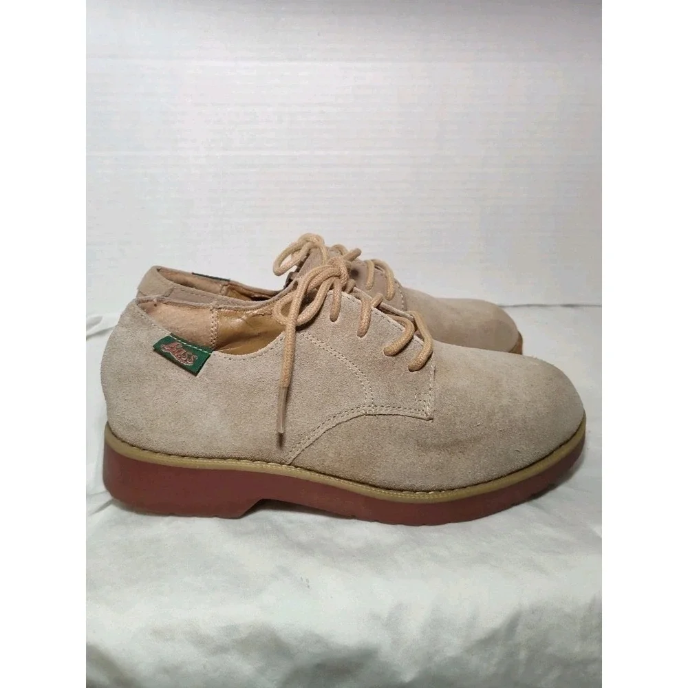 Youth BASS Shoes Tie Shoe Size: 3M Boy Suede Tan Oxford‎ Elliott